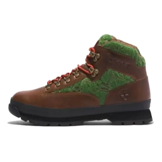 Timberland Euro Hiker Waterproof And Wear resistant Ankle Length Outdoor Boots Low Heel Men's Brown Green