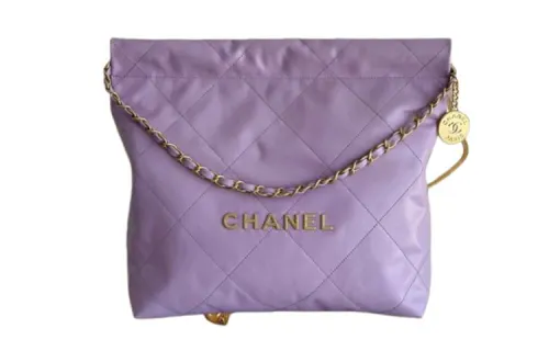 CHANEL Shiny Calfskin Tote Bag, Shopping Bag, Handbag, Shoulder Bag Women's Light Purple