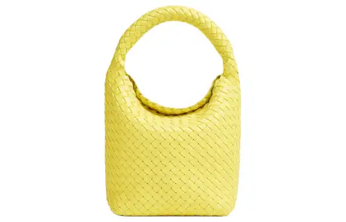 Bottega Veneta Soft Lambskin Bucket Bag Handbag Small Women's Yellow