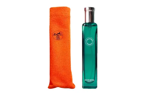 HERMES Perfume sample, eau de cologne, orange, cloth bag, 15 ml