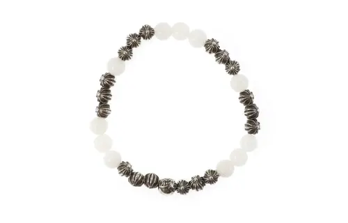 Chrome Hearts 925 Sterling Silver Beaded Bracelets Unisex Silver