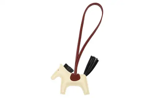 HERMES Rodeo Leather Charms Unisex White