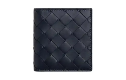 Bottega Veneta Calfskin Wallet Men's Space Blue