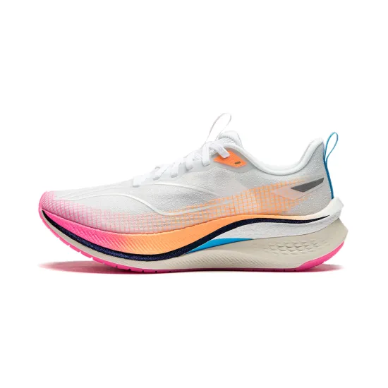 LINING Red Hare 7 Pro Running Shoes Women's Low-Top Standard White/Fluorescent Melon Orange