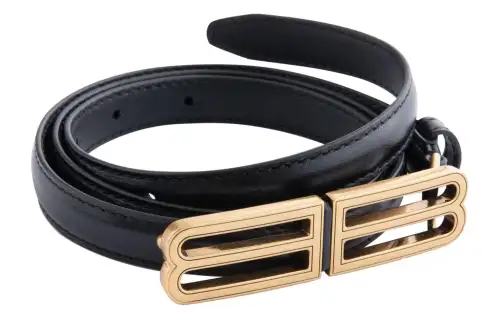 Balenciaga Minimalist Style Cow Leather Belts Unisex Black Width 1.5CM