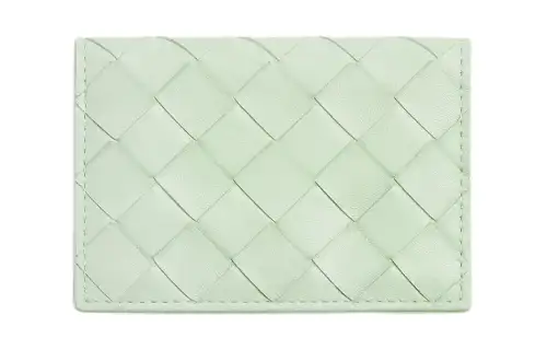 Bottega Veneta Lambskin Card Holder Women's Mint Green