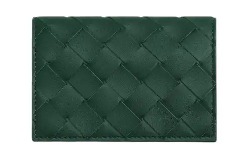 Bottega Veneta Cow Leather Card Holder Men's Emeralds & Space Blue