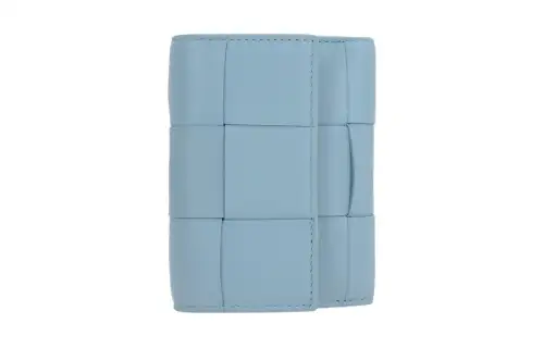 Bottega Veneta Intrecciato Lambskin Wallet Women's Blue