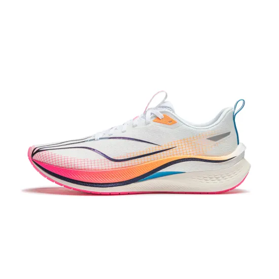 LINING Red Hare 7 Pro Running Shoes Men Low-Top Standard White/Fluorescent Melon Orange