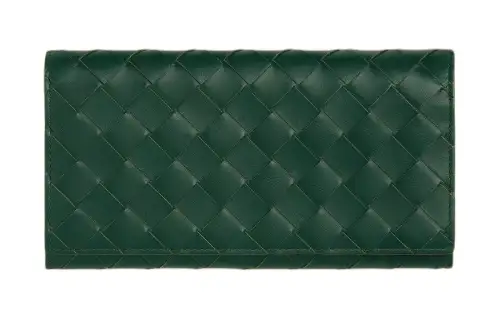 Bottega Veneta Calfskin Wallet Men's Emerald Green & Space