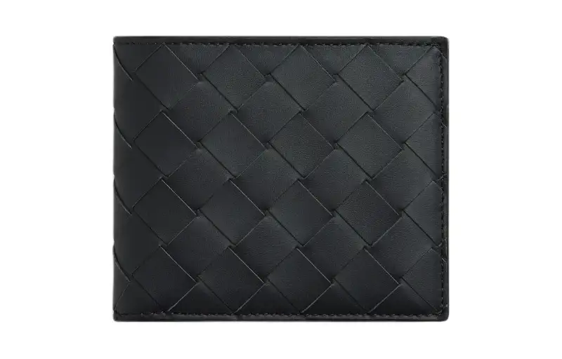 Bottega Veneta Calfskin Wallet Men's Slate With Deep Pacific