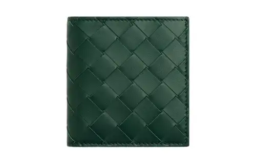 Bottega Veneta Calfskin Wallet Men's Emerald Green & Space