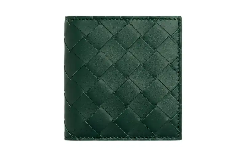 Bottega Veneta Calfskin Wallet Men's Emerald Green & Space