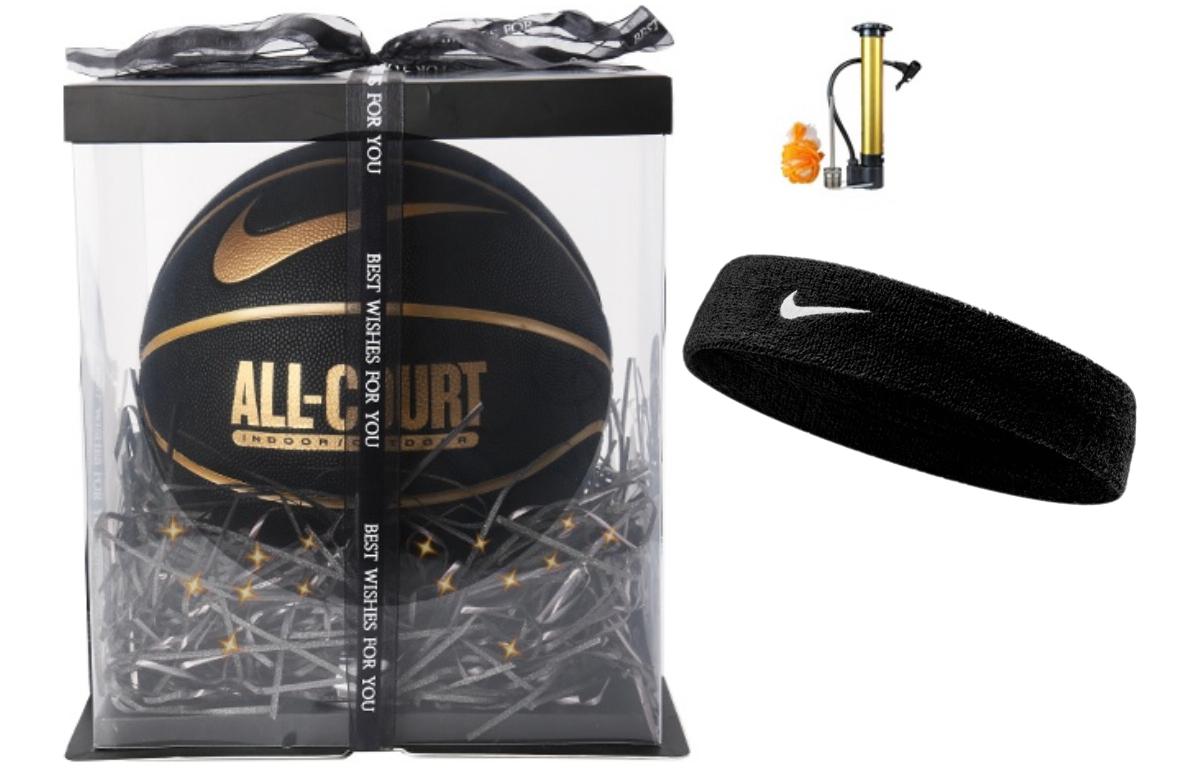Nike Synthetic Leather Basketball Black Gold Size 7 Ball Training Unisex China Mainland Version
