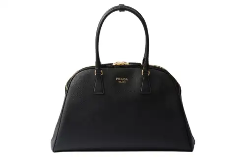 PRADA Saffiano Leather Handbag Large Women's Black