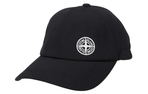 STONE ISLAND Recycled Polyester Baseball Caps Men's Black