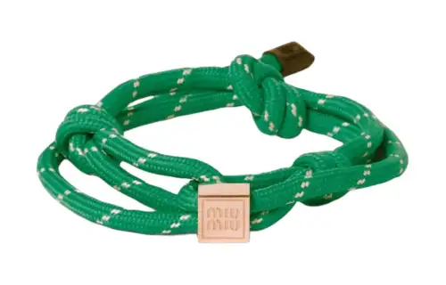 MIU MIU Logo Engraved Rope Bracelet