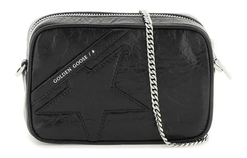 Golden Goose Cow Leather Crossbody Bag, Shoulder Bag Mini Women's Black