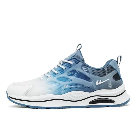 WARRIOR Skateboard Shoes Men Low-Top Blue Gray