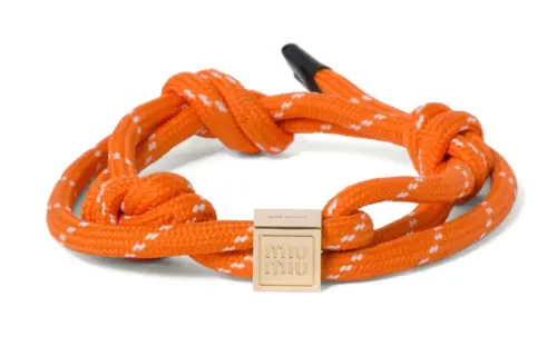 MIU MIU Logo Engraved Rope Bracelet