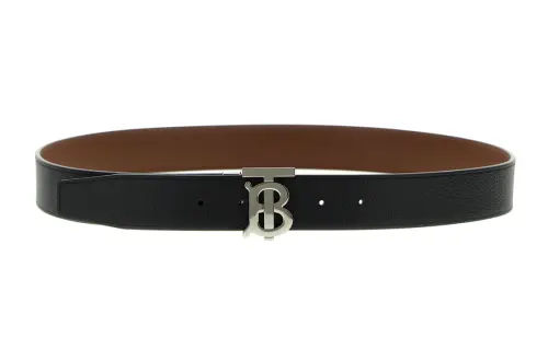 Burberry Cow Leather Belts Men's Black/Brown Width 3.5cm