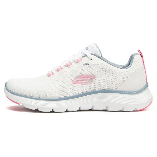 Skechers Cushioned Wear-Resistant Breathable Low-Top Casual Shoes Women's White Pink Blue