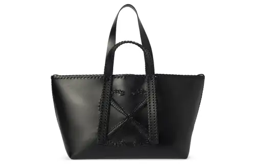 OFF-WHITE Arrows-stitch leather tote bag