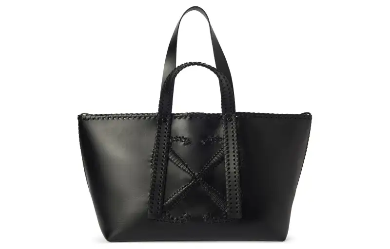 OFF-WHITE Arrows-stitch leather tote bag