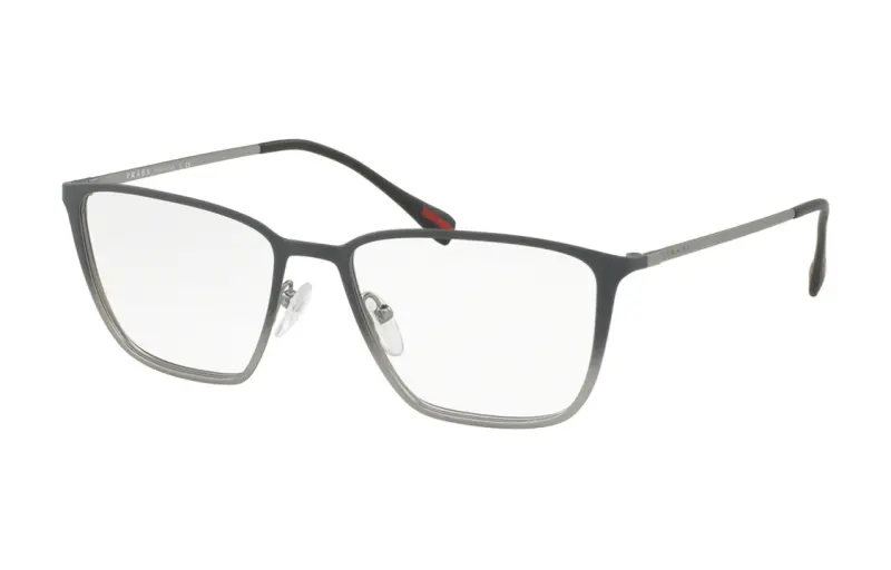 PRADA Crystal Irregular Shape Eyeglass Frames Men's Gray