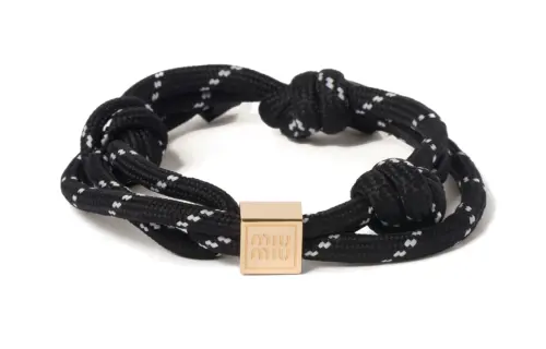 MIU MIU Logo Engraved Rope Bracelet