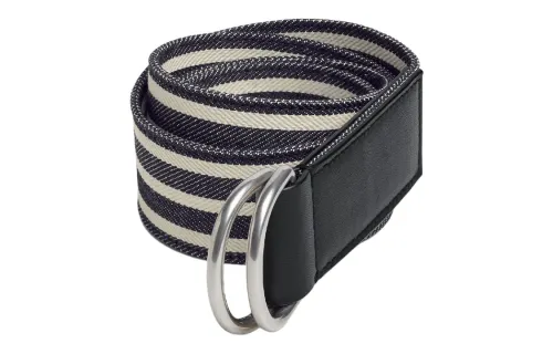 Bottega Veneta Cotton, Metal Belts Men's Marine Blue/White Style 4cm