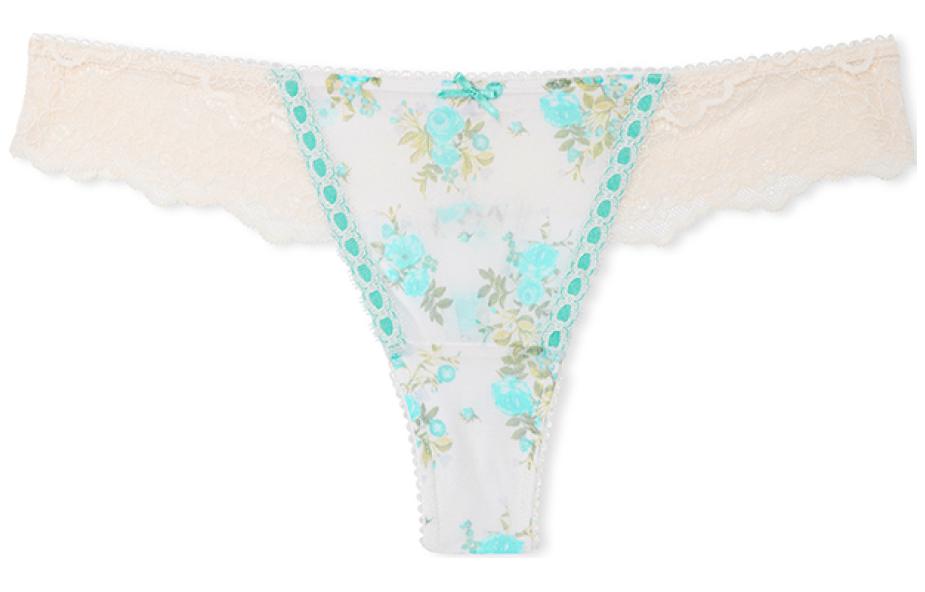 Женские трусы Victoria's Secret с цветочным принтом (белые)