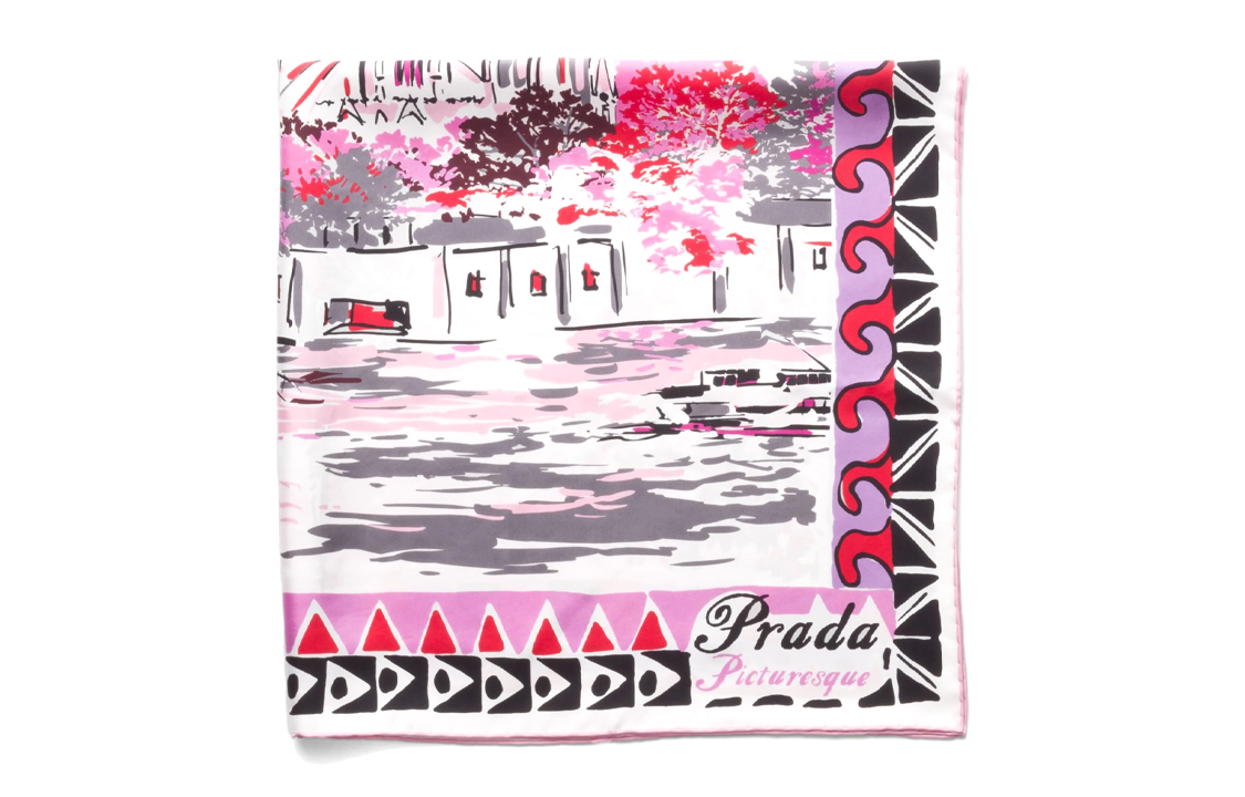 Prada Pittoresque Paris silk scarf