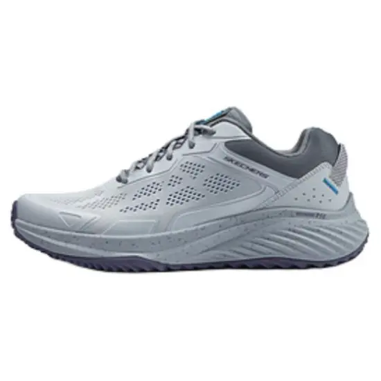 Skechers Cushioned Slip-Resistant Rebound Low-Top Casual Running Shoes Men's Gray Blue