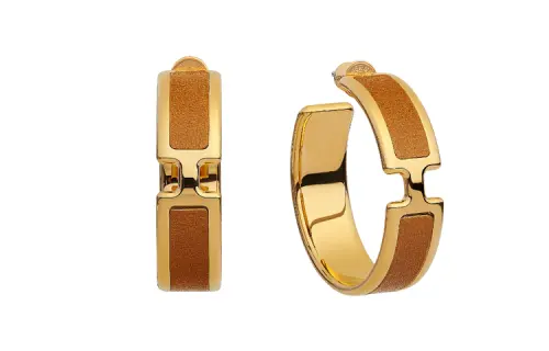 HERMES Olympe Earrings Women's Gold