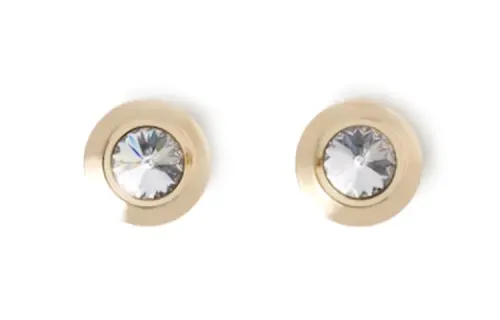MIU MIU Artificial Faux Crystal Earrings Women's Gold
