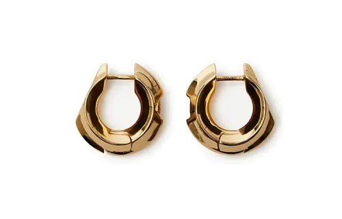 Burberry Hollow silver hoop earrings