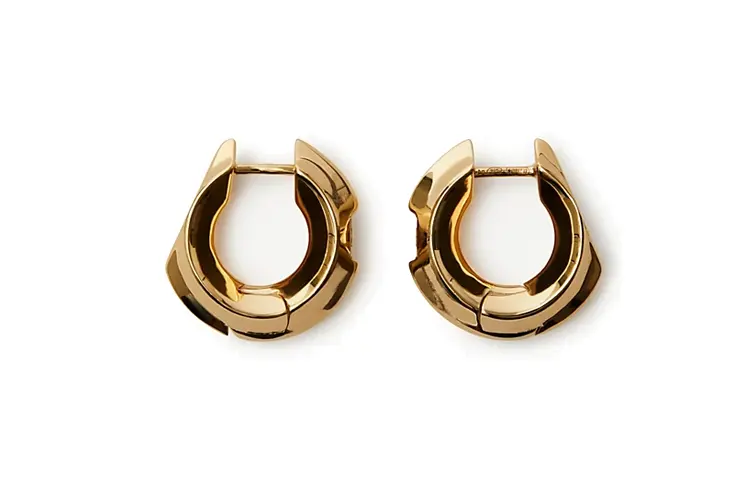 Burberry Hollow silver hoop earrings