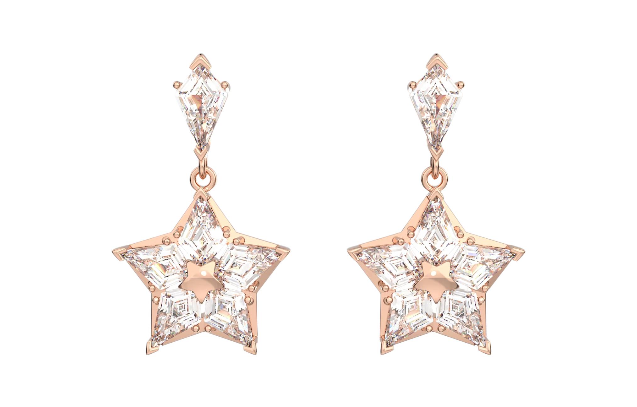 Женские серьги Swarovski (розовое золото)
