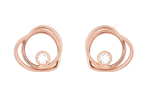 HERMES Vertige Earrings Women's Rose Gold