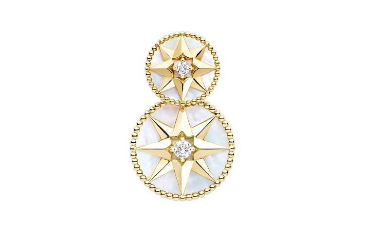 DIOR Dior ROSE DES VENTS decorative detachable pendant K gold diamond earrings women's gold