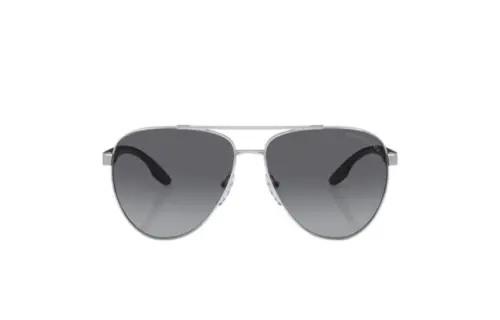 PRADA Metal Irregular Shape Sunglasses Men's Silver