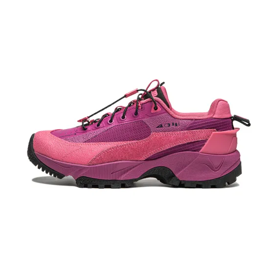 LiNing CF Hiking Pro Shock-absorbing And Waterproof Low-Top Casual Shoes Women's Pink Purple