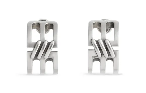 Balenciaga Brass Earrings Women's Silver