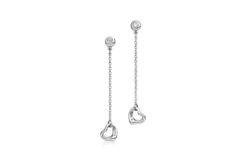 TIFFANY & CO. Diamond, Sterling Silver Earrings Women's Silver