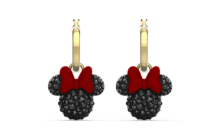 Женские серьги Swarovski Mickey & Minnie (черно-золотой) — фото 1