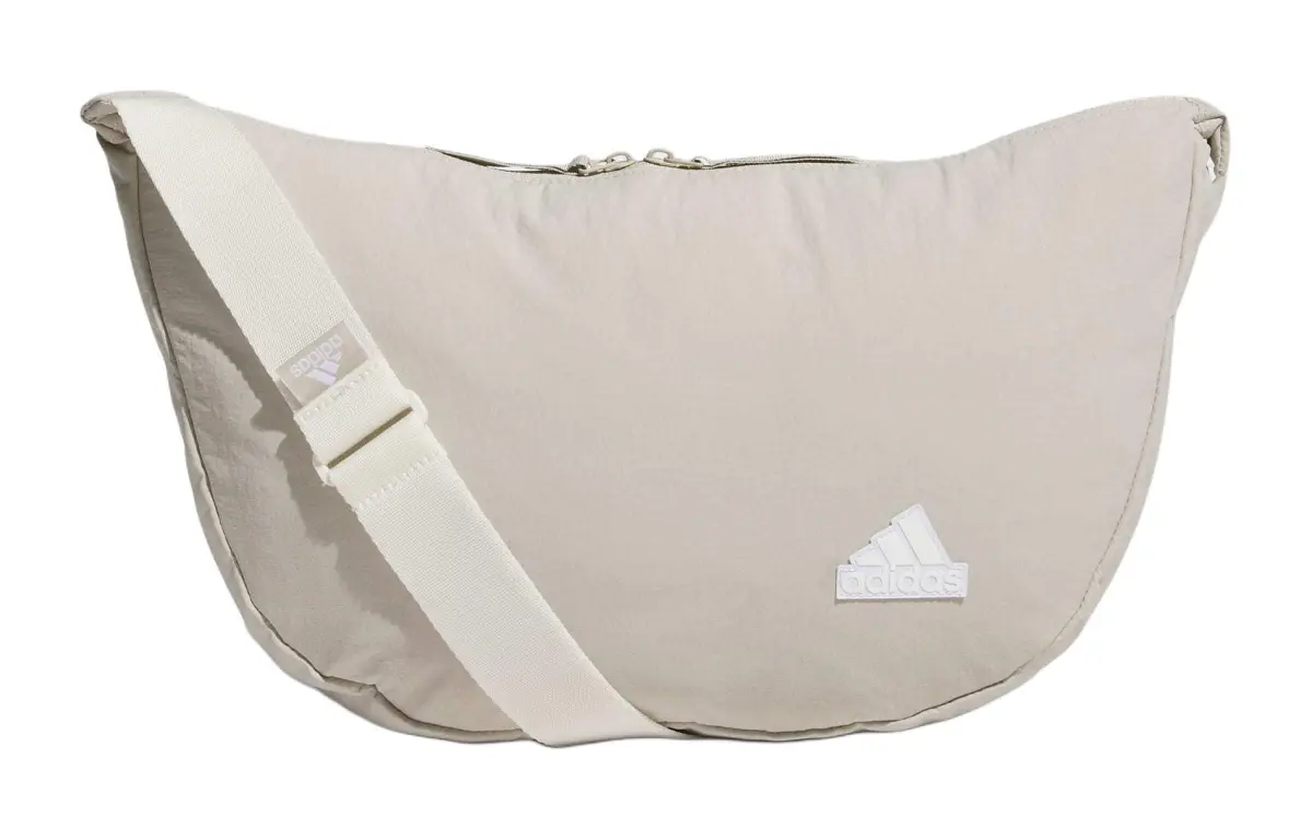 Adidas Recycled Polyamide Shoulder Bag Unisex Light Gray