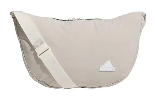 Adidas Recycled Polyamide Shoulder Bag Unisex Light Gray