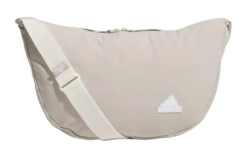 Adidas Recycled Polyamide Shoulder Bag Unisex Light Gray