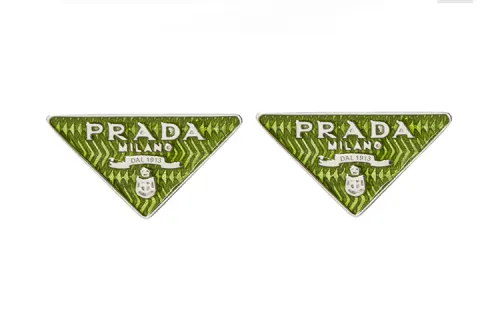 PRADA Sterling Silver Earrings Women's Green